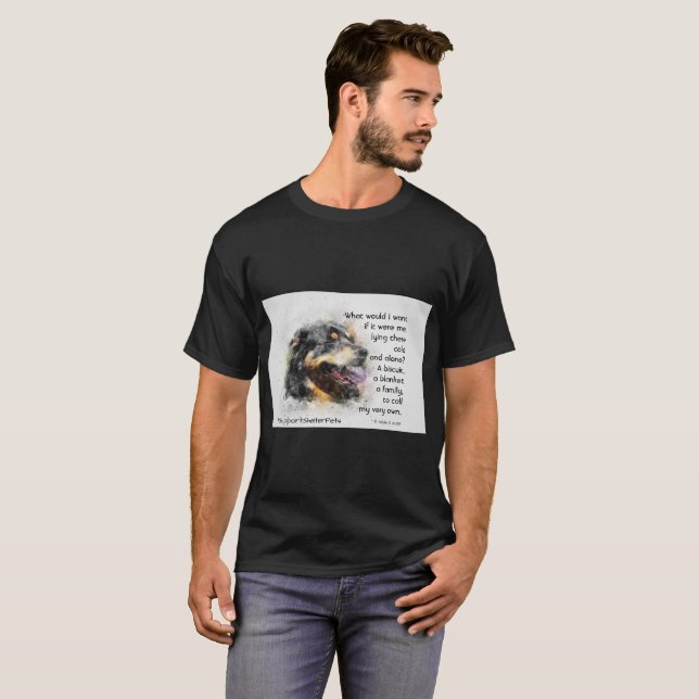 Adoptier eines Hundehundes - Berner Hund T-Shirt (Vorne ganz)