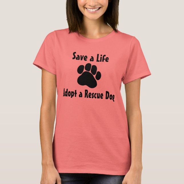 Adoptier eines Rettungsdogs T-Shirt (Vorderseite)