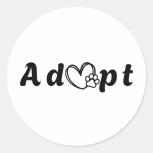 Adoptier eines "Shelter Pet Day" - Hundeschlittenb Runder Aufkleber
