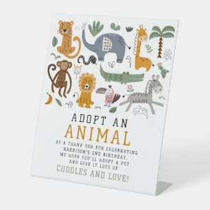 Adoptier eines Tieres Zwei Wildtiere Geburtstag Sa Sockelschild
