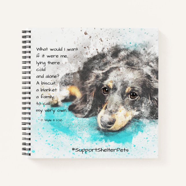 Adoptier eines Unterhemmers - Dackel Notizbuch (Vorderseite)