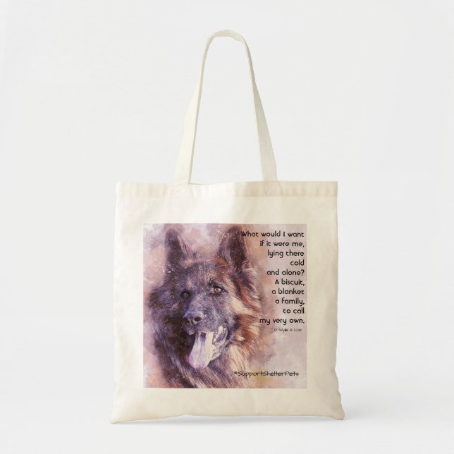 Adoptier eines Unterhemmers - Deutscher Hirte Tragetasche (Vorne)