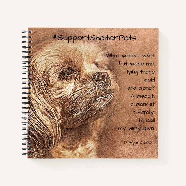 Adoptier eines Unterhemmers - Shih Tzu Notizbuch (Vorderseite)