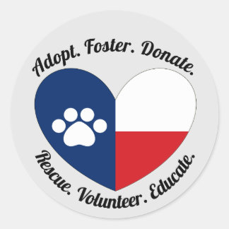 Adoptier, Foster, Rescue Cats und Hunde in Texas Runder Aufkleber