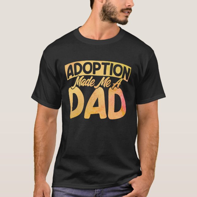 Adoptier Gotcha macht Vater Wasserfarbener Adoptio T-Shirt (Vorderseite)