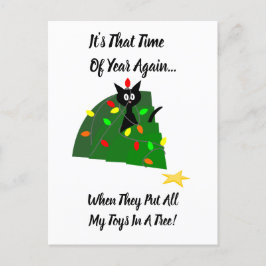 Adoptier: Katze Weihnachtsbaum: Zeit des Jahres! Postkarte