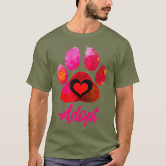 Adoptier Liebe mein Rettungstier Wasserfarben Kuns T-Shirt
