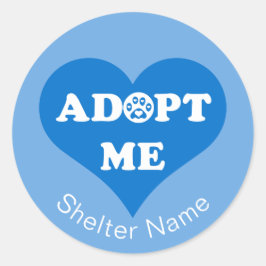 Adoptier Me Heart l Pet Rescue l Shelter Name - Bl Runder Aufkleber