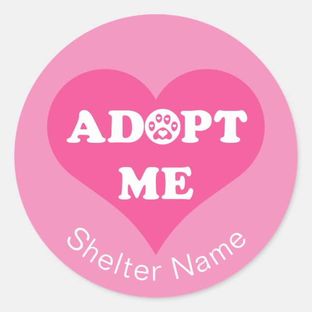 Adoptier Me Heart l Pet Rescue l Shelter Name - Pi Runder Aufkleber (Vorderseite)