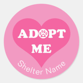 Adoptier Me Heart l Pet Rescue l Shelter Name - Pi Runder Aufkleber