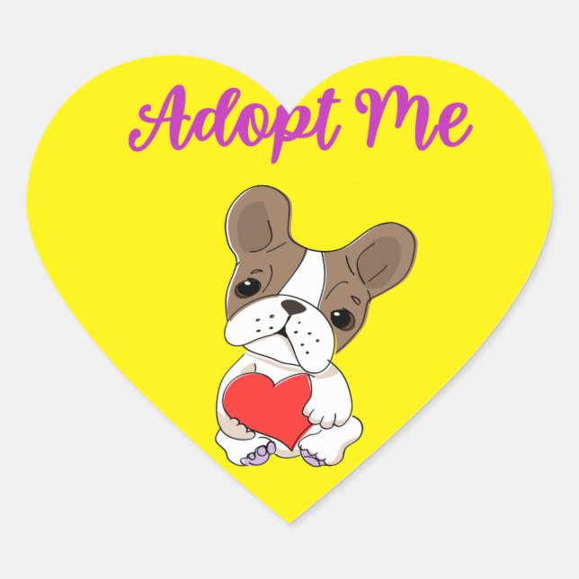Adoptier mir Herz-Aufkleber (Vorderseite)