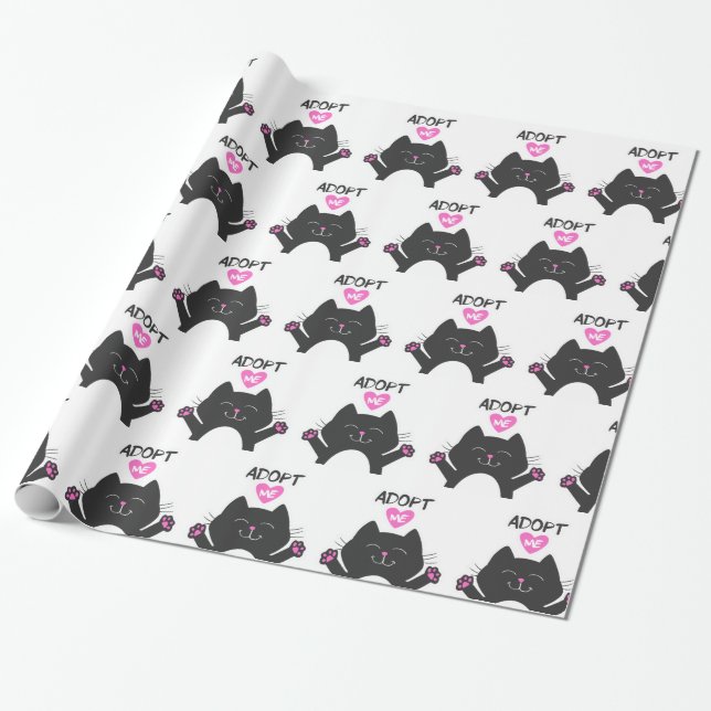 Adoptier mir - Hintergrundfarbe auswählen Geschenkpapier (Ungerollt)