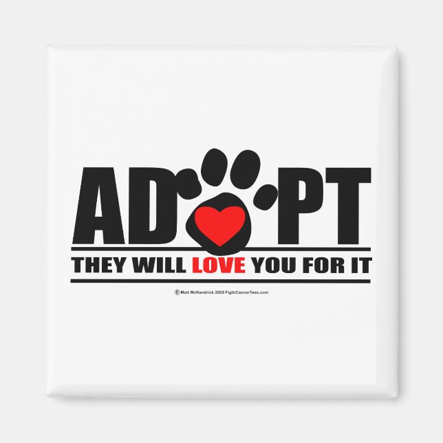 Adoptier Pawprint Magnet (Vorne)