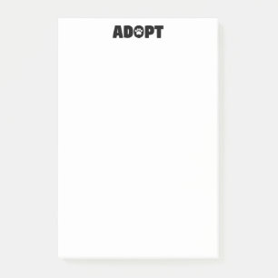 Adoptier Rescue Paw Print 4 x 6 Post-it Notes Klebezettel
