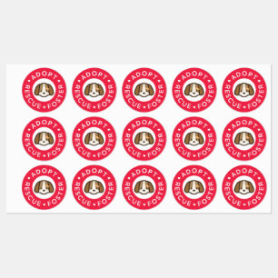 Adoptier, Rettung, Foster   Niedlicher Hund Bandai Etiketten