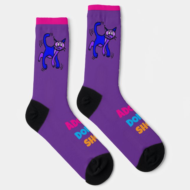 Adoptier statt kaufen - Katzen Crew Socken (Rechts)