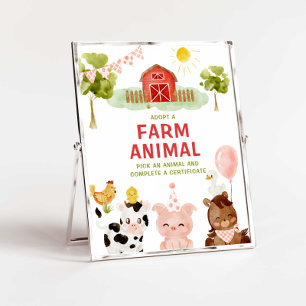 Adoptiere ein Bauernhof Tiere Barnyard Boy Geburts Poster
