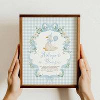 Adoptiere ein Gans Blaues Schleife Gingham-Geburts
