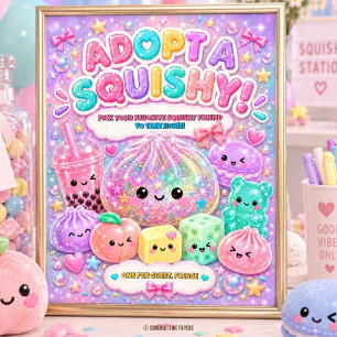 Adoptiere ein Squishy Take Home Party Favor Schild