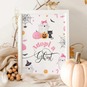 Adoptiere eine Geister-Halloween-Geburtstagsfeier Poster