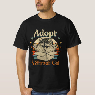 Adoptiere eine Straßenkatze Lustiger Opossum Wasch T-Shirt