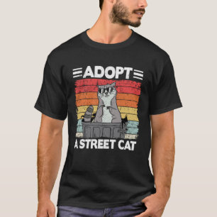 Adoptiere eine Straßenkatze Lustiger Waschbär 3 T-Shirt