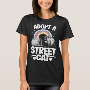 Adoptiere eine Straßenkatze Regenbogen Lustiger Wa T-Shirt