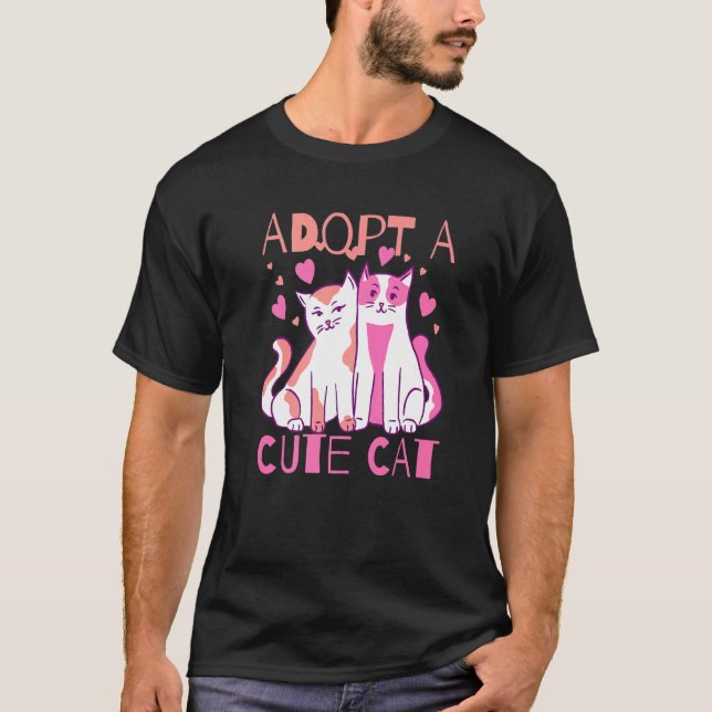 Adoptiere eine süße Katze T-Shirt (Vorderseite)