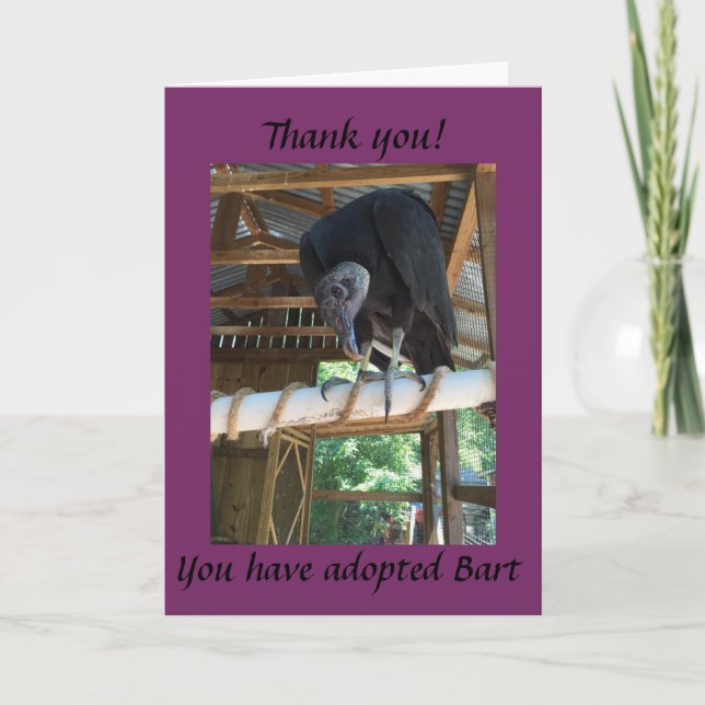 Adoptieren Sie Bart der schwarze Geier Dankeskarte (Vorderseite)