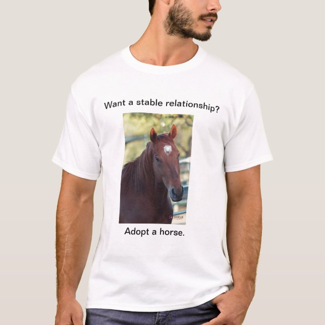 Adoptieren Sie ein Pferd T-Shirt (Vorderseite)