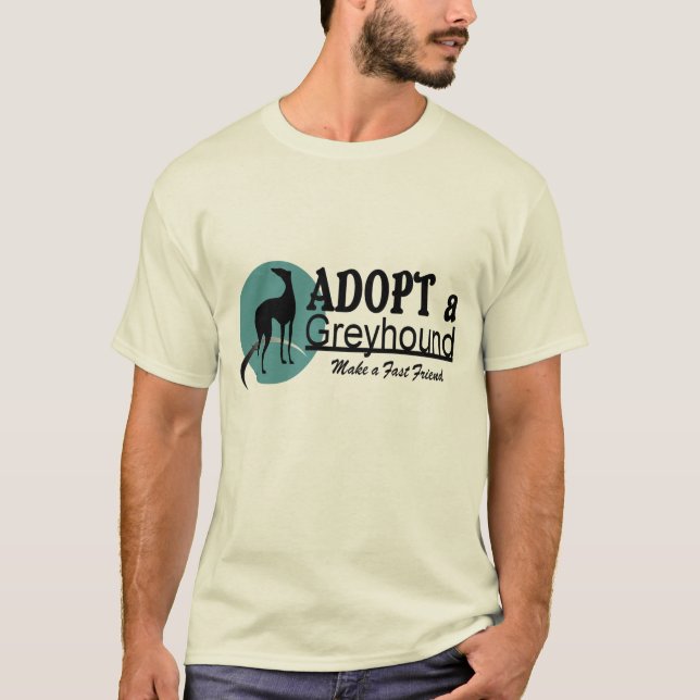 Adoptieren Sie ein Windhund-Hundelogo T-Shirt (Vorderseite)