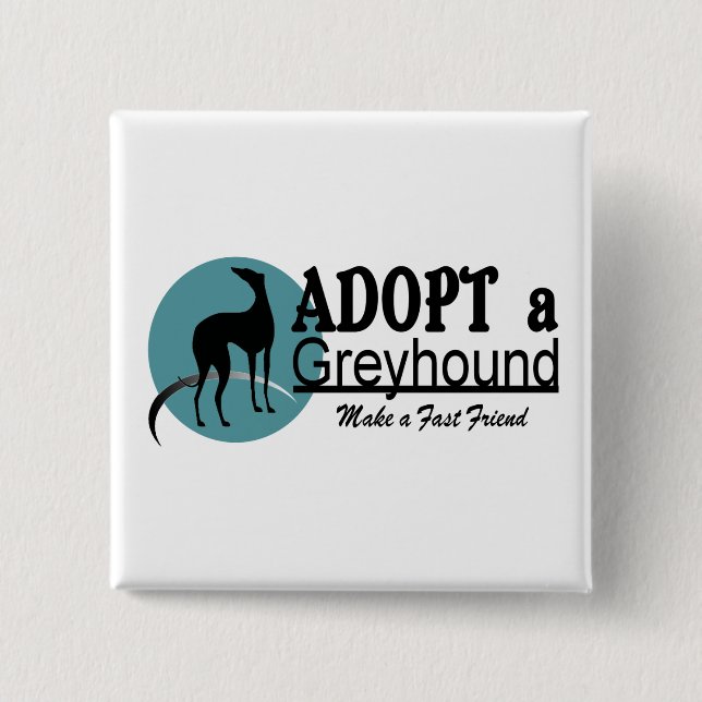 Adoptieren Sie ein Windhund-Logo Button (Vorderseite)