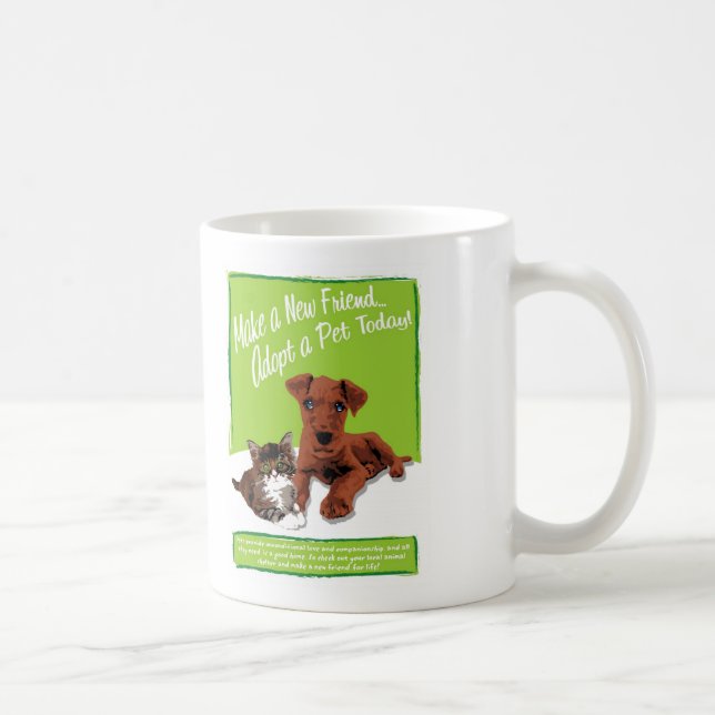 Adoptieren Sie eine Haustier-Tasse Kaffeetasse (Rechts)