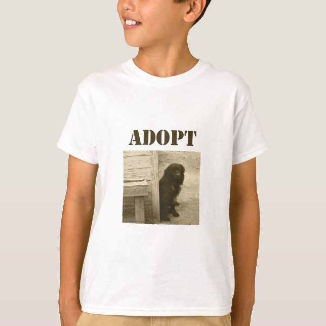 Adoptieren Sie Streuhund T-Shirt (Vorderseite)
