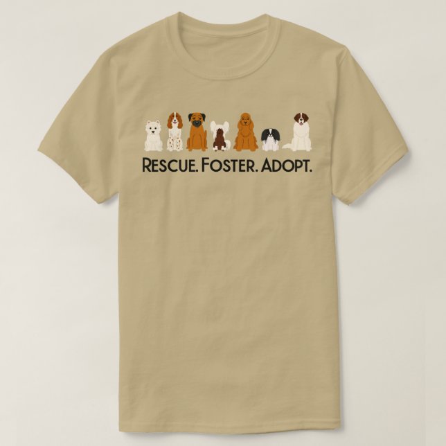 Adoptierend Hunde in Rettungskapseln T-Shirt (Design vorne)