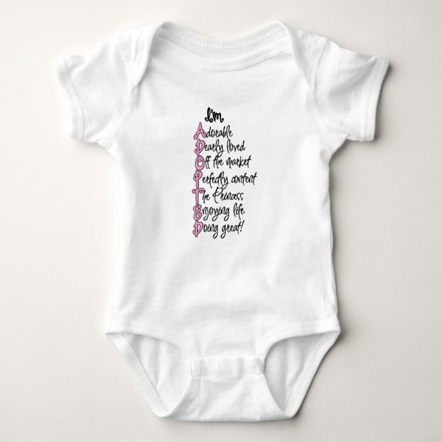 Adoptiert Baby Jersey Bodysuit Baby Strampler (Vorderseite)