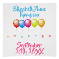 Adoptiert Baloons - Individuelle Name Datum
