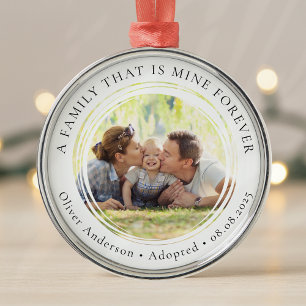 Adoptiert Foto Keepake erste Weihnachten Ornament Aus Metall