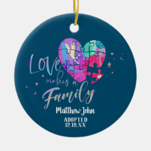 Adoptiert / Geburtsankündigung Keramik Ornament
