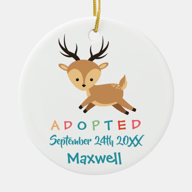 Adoptiert - Geeignete Geschenke für die Hirsche-Ad Keramik Ornament (Vorne)