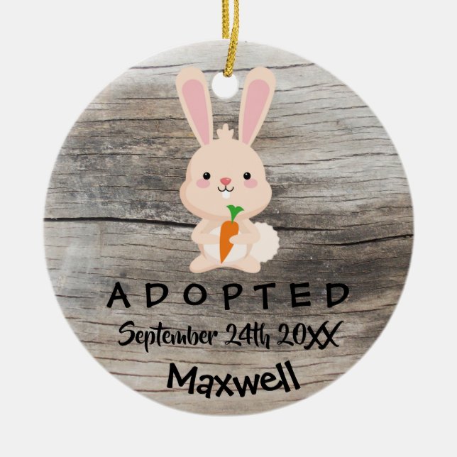 Adoptiert - Geeignete, rosafarbene, sonnige Adopti Keramik Ornament (Vorne)