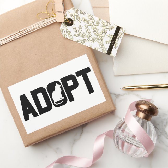 Adoptiert Haustiere Rechteckiger Aufkleber (Schenken)