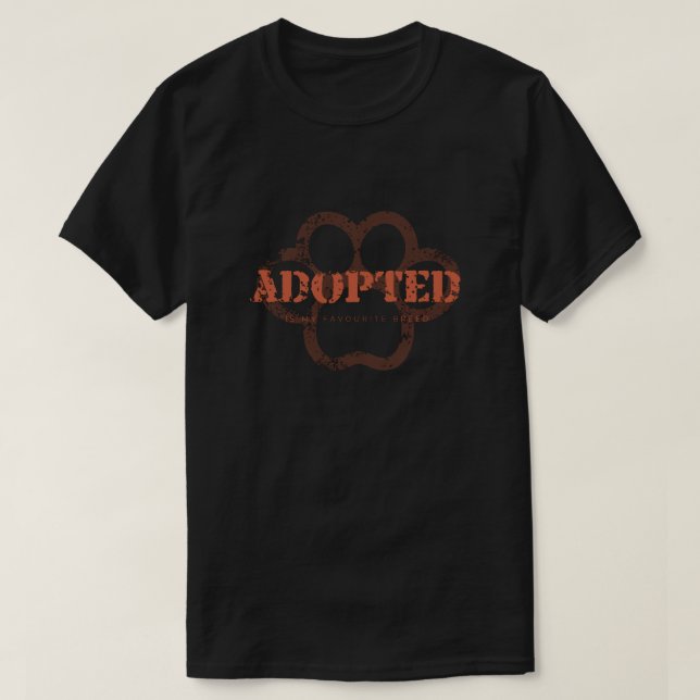 Adoptiert ist meine Lieblingszucht - Paw Prints T-Shirt (Design vorne)