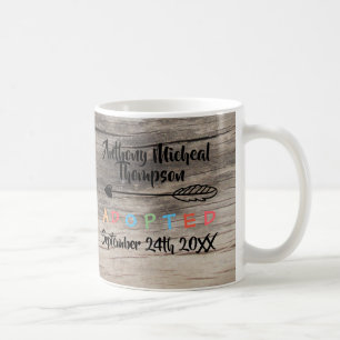 Adoptiert Pfeil Herz - Individuelle Name Tasse