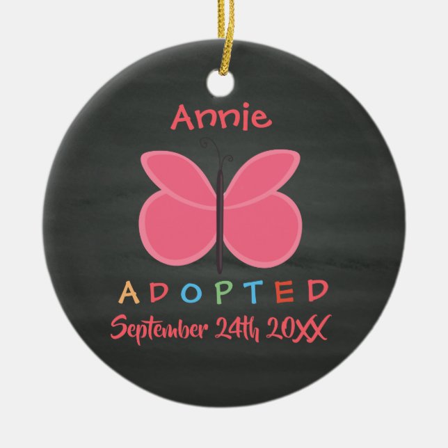 Adoptiert Schmetterlingsmühle Adoption - Individue Keramik Ornament (Vorne)