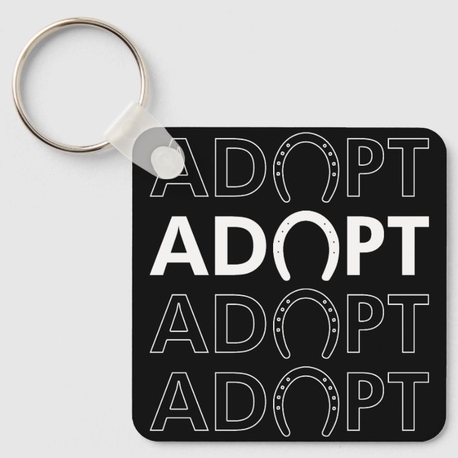 Adoptiert Stack-Text Schlüsselanhänger (Vorderseite)
