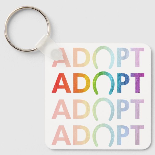 Adoptiert Stack-Text Schlüsselanhänger (Vorderseite)