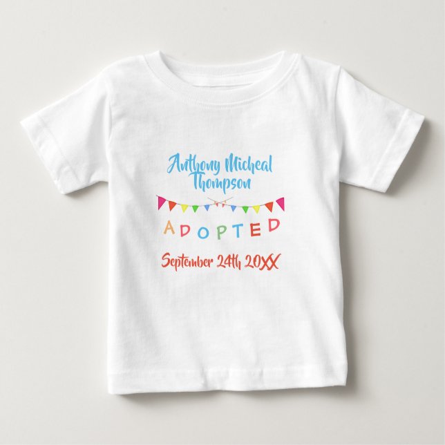 Adoptiert von der Pflegesorgfalt - Name-Shirt Baby T-shirt (Vorderseite)