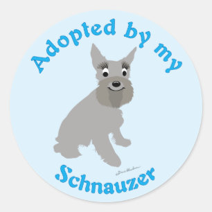 Adoptiert von meinem Schnauzer Runder Aufkleber