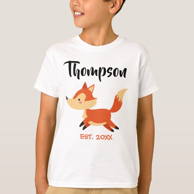 Adoptierte orange Fox-Adoption - Name-Shirt T-Shirt (Vorderseite)